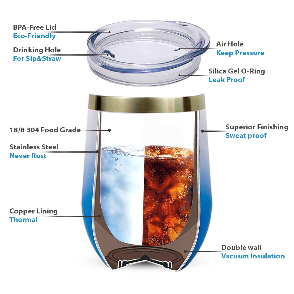 Gradient Blue Wine Tumbler